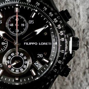 FILIPPO LORETI Sport Pilot 42mm - Black Dial Bracelet Chronograph - Men'…